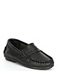Color:Black - Image 1 - Boys' Leather Penny Loafers (Toddler)
