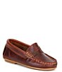 Color:Brown - Image 1 - Boys' Leather Penny Loafers (Toddler)