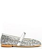 Color:SIlver - Image 1 - Girls' Glitter Mary Jane Flats (Toddler)