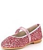 Color:Pink - Image 4 - Girls' Glitter Mary Jane Flats (Youth)