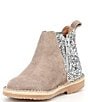 Color:Taupe - Image 4 - Girls' Suede Glitter Chelsea Booties (Toddler)