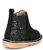 Color:Black - Image 2 - Girls' Suede Glitter Chelsea Booties (Toddler)