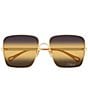 Chloe Women's Aly Bold 61mm Gradient Square Sunglasses, Color:Shiny Endura Gold/Yellow - Image 2