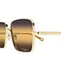 Chloe Women's Aly Bold 61mm Gradient Square Sunglasses, Color:Shiny Endura Gold/Yellow - Image 3