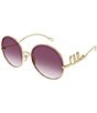 Chloe Women's Iconic 60mm Gradient Round Sunglasses, Color:Shiny Endura Gold/Red - Image 1