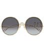 Chloe Women's Iconic 60mm Gradient Round Sunglasses, Color:Shiny Endura Gold/Grey - Image 2