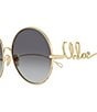 Chloe Women's Iconic 60mm Gradient Round Sunglasses, Color:Shiny Endura Gold/Grey - Image 3