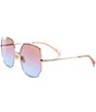 Color:Shiny Classic Gold - Image 1 - Women's Joni Ch0092s 60mm Rectangle Sunglasses