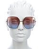Color:Shiny Classic Gold - Image 2 - Women's Joni Ch0092s 60mm Rectangle Sunglasses