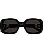 Chloe Women's Marcie 53mm Gradient Rectangle Sunglasses, Color:Shiny Solid Black - Image 3