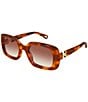 Chloe Women's Marcie 53mm Gradient Rectangle Sunglasses, Color:Shiny Blonde Havana - Image 1