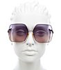 Color:Shiny Classic Gold - Image 2 - Women's Noore Ch0054s 64mm Rectangle Sunglasses