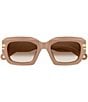 Chloe Women's West 53mm Rectangle Gradient Sunglasses, Color:Shiny Solid Nude Pink/Brown - Image 2