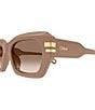 Chloe Women's West 53mm Rectangle Gradient Sunglasses, Color:Shiny Solid Nude Pink/Brown - Image 3