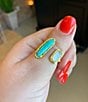 Christina Greene Deco Twin Stone Turquoise/Pearl Ring - Image 2