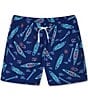 Color:Navy - Image 1 - Neon Lake Days Classic 5.5#double; Inseam Swim Trunks