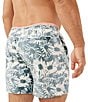 Color:Dusty Blue - Image 2 - 5.5#double; Inseam Printed Classic Swim Trunks
