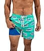 Color:Mint - Image 4 - Family Matching Apex 5.5#double; Inseam Swim Trunks