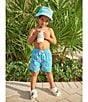 Color:Bright Blue - Image 3 - Baby Boys 6-24 Months Family Matching Mini Flamingos Swim Trunks