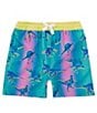 Color:Turquoise - Image 1 - Big Boys 7-20 Family Matching Dino Delights Swim Trunks