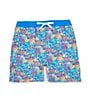 Color:Bright Blue - Image 1 - Big Boys 7-20 Family Matching Tropical Bunches Swim Trunks
