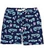 Color:Navy - Image 1 - Big Boys 7-20 Family Matching Neon Glades Swim Trunks