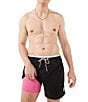 Color:Black - Image 1 - Capes Lined 5.5#double; Inseam Swim Trunks