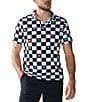 Color:Black/White/Pattern - Image 1 - Check Me Out Printed Short Sleeve Performance Polo Shirt
