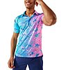 Color:Turquoise/Aqua - Image 1 - Dino Delight Short Sleeve Performance Family Matching Polo Shirt