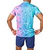 Color:Turquoise/Aqua - Image 2 - Dino Delight Short Sleeve Performance Family Matching Polo Shirt