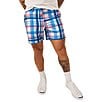 Color:Navy - Image 1 - Everywhere Performance Plaid 6#double; Inseam Shorts