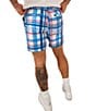 Color:Navy - Image 2 - Everywhere Performance Plaid 6#double; Inseam Shorts