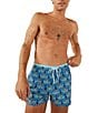 Color:Navy - Image 1 - Fan Out Classic 4#double; Inseam Swim Trunks