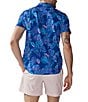 Color:Navy - Image 2 - Friday Printed Classic Fit Performance Short Sleeve Shirt