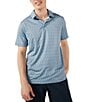 Color:Dusty Blue - Image 1 - Giddy Up Short Sleeve Printed Performance Polo Shirt