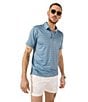 Color:Dusty Blue - Image 3 - Giddy Up Short Sleeve Printed Performance Polo Shirt