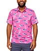 Chubbies Great Pink Shark Short Sleeve Knit Performance Polo - Image 1