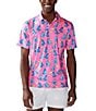 Color:Pink - Image 1 - Hear Me Roar Short Sleeve Printed Performance Polo Shirt