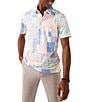 Color:Off White/Pattern - Image 1 - King Street Printed Short Sleeve Performance Polo Shirt