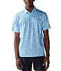 Color:Light/Pastel Blue - Image 1 - Kiss My Putt Short Sleeve Printed Performance Polo Shirt