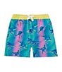 Color:Turquoise - Image 1 - Little Boys 2T-6 Family Matching Dino Delights Swim Trunks