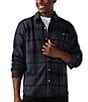 Color:Black - Image 1 - Long Sleeve Plaid Faux Flannel Shirt