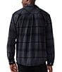 Color:Black - Image 2 - Long Sleeve Plaid Faux Flannel Shirt