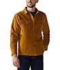 Color:Gold - Image 1 - Long Sleeve Solid Corduroy Overshirt