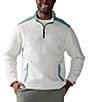 Color:Off White - Image 1 - Long Sleeve The Big Sur Quilted Quarter-Zip Heathered Jersey Pullover