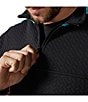 Color:Black - Image 3 - Long Sleeve The Brightside Quilted Quarter-Zip Jersey Pullover