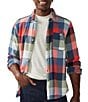 Color:Multi Plaid - Image 1 - Long Sleeve Vintage Plaid Flannel Shirt