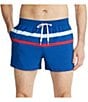 Color:Navy - Image 1 - Madison Aves 4#double; Inseam Swim Trunks