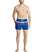 Color:Navy - Image 3 - Madison Aves 4#double; Inseam Swim Trunks