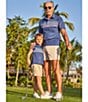 Color:Navy - Image 3 - Moon Shadow Short Sleeve Perrformance Polo Shirt
